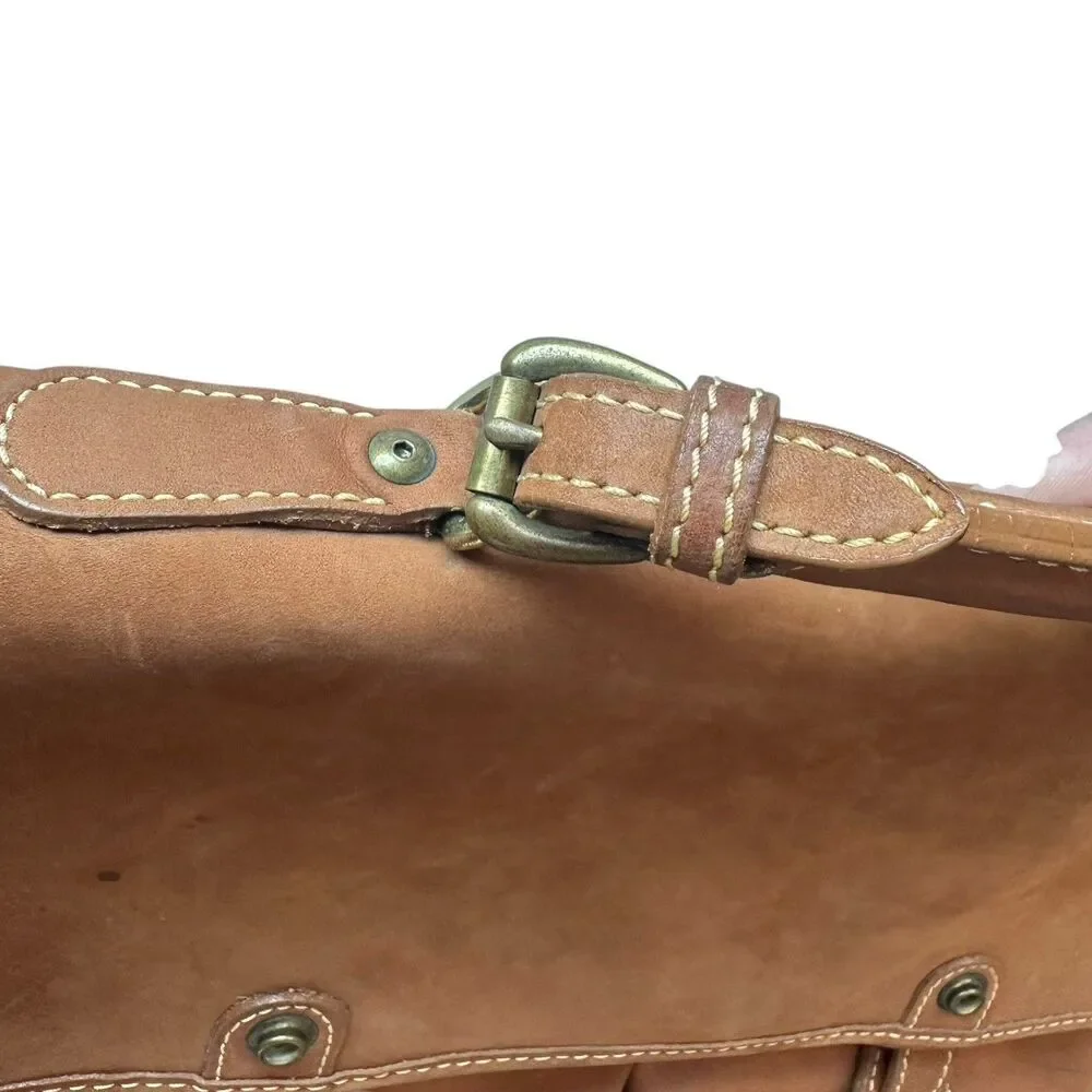 Vintage Mulholland Brothers Anglers Heritage Bag Leather Briefcase Tan Lariat